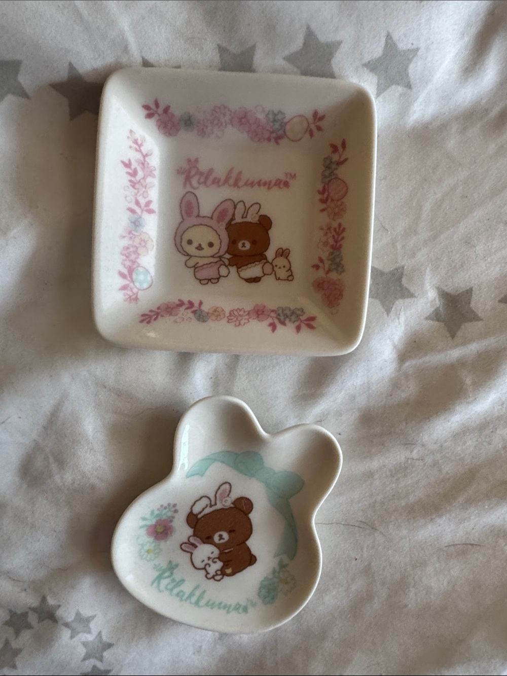Rilakkuma Pink & Brown Ceramic Accent Dishes - Set of 2